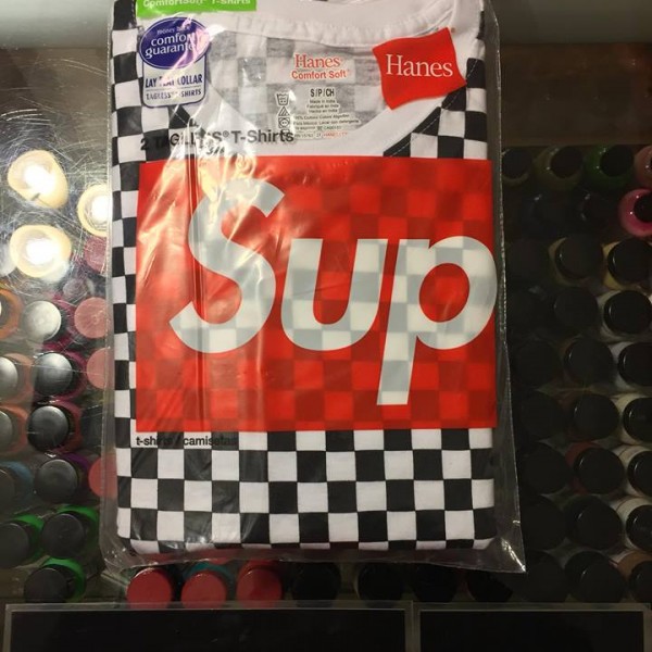 2018 Sup Hanes Tagless Tee Shirt Checker 2 Pack