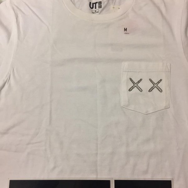 2016 Uniqlo Kaws Graphic Short Sleeve Pocket Tee Puzzle White 