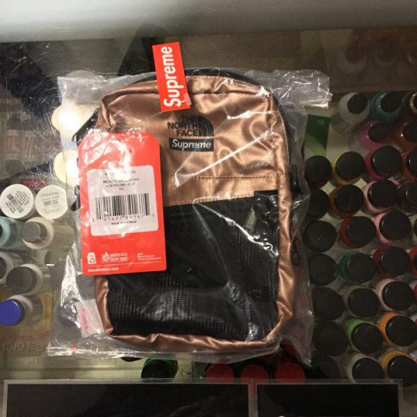 2018 Sup The North Face Metallic Shoulder Bag Rose Gold