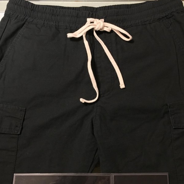 2017 FOG Fear Of God Drawstring Cargo Pants Essentials Black