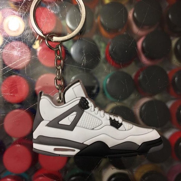 2016 Nike Air Jordan IV White Cement 2D Keychain