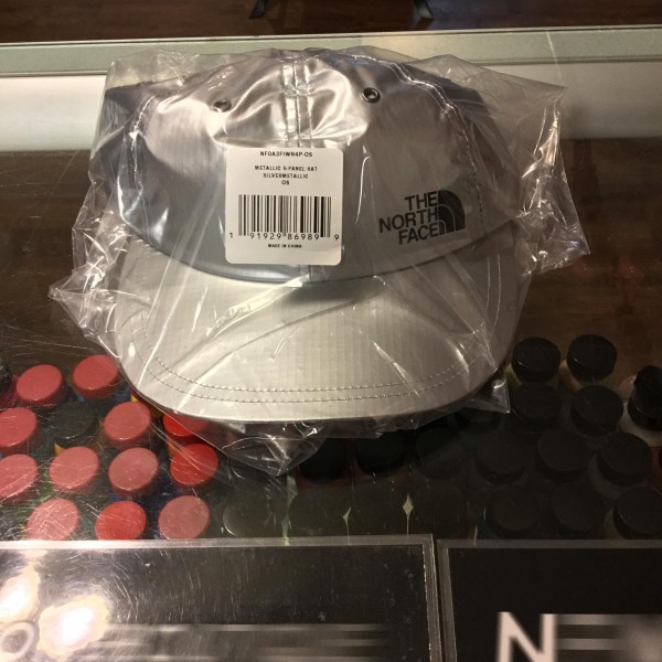 2018 Sup The North Face Metallic 6 Panel Hat Silver