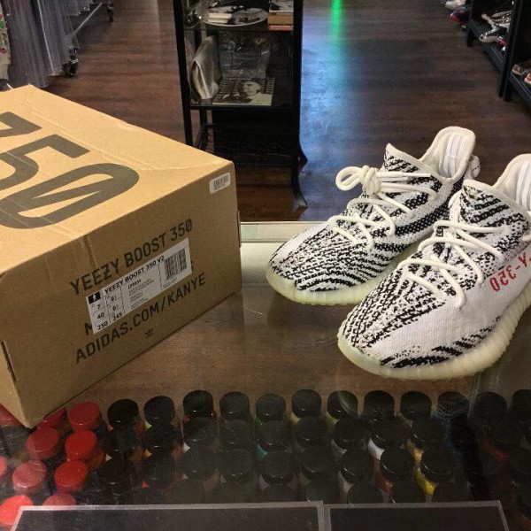 2017 Adidas Yeezy Boost 350 V2 Zebra Black White Youth