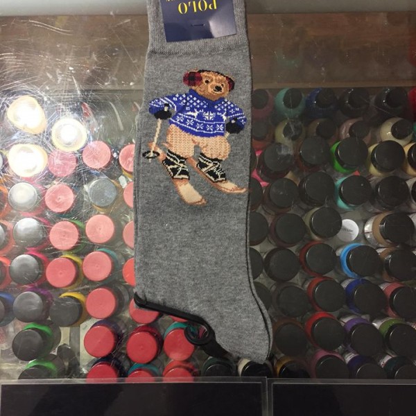 2017 Ralph Lauren Polo Bear Ski Socks Grey 