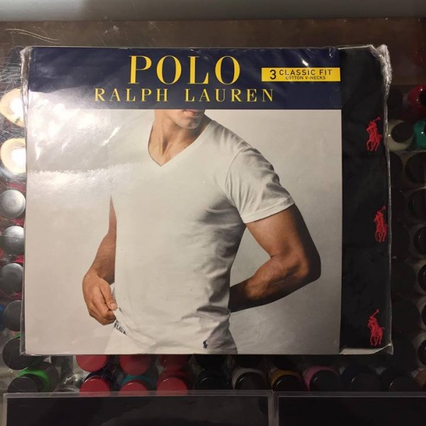 2015 Ralph Lauren Polo Classic Fit V Neck Tee Black 3 Pack