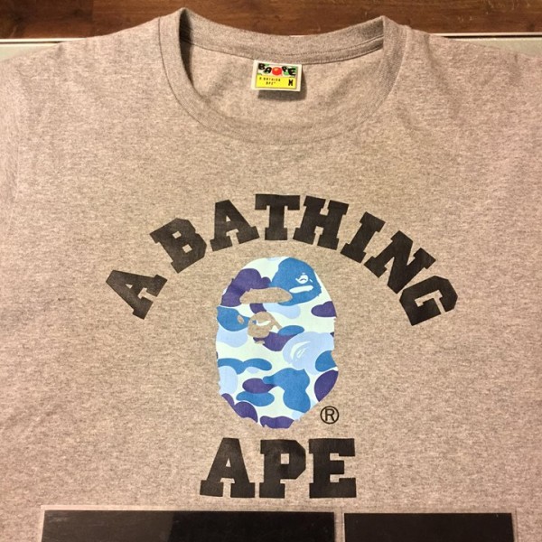 2018 Bape College Blue Camo Tee Grey 