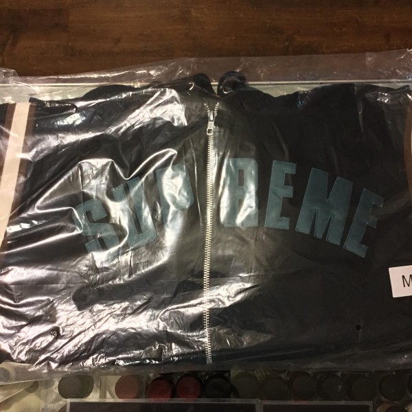 2018 Sup Jet Sleeve Zip Up Hooded Sweatshirt Black