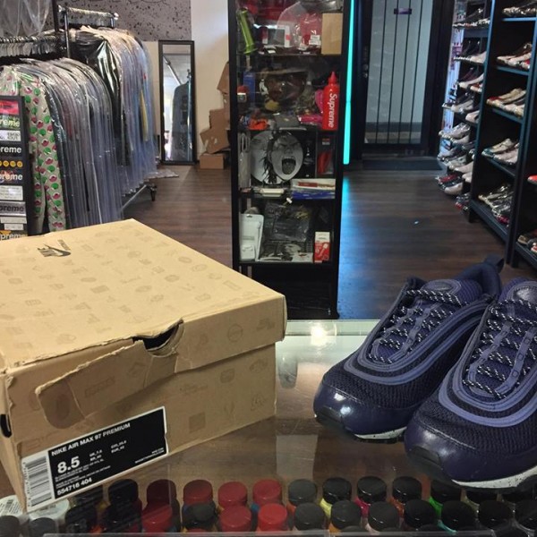 2012 Nike Air Max 97 Black And Blue Street Grey 