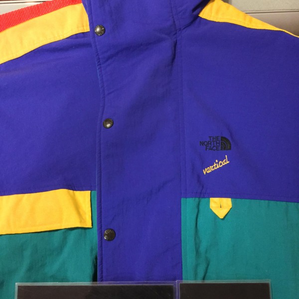 1990 The North Face Gore Tex Vertical Jacket Yellow Green Blue