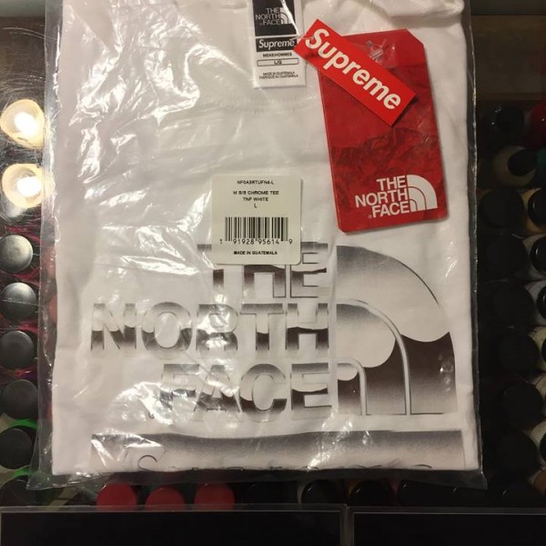 2018 Sup The North Face Metallic Logo Tee White