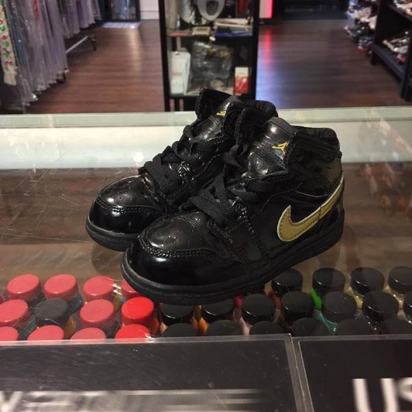 2003 Nike Air Jordan Patent Leather Black Metallic Gold