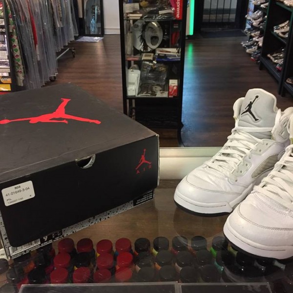 2015 Nike Air Jordan V White Metallic Silver