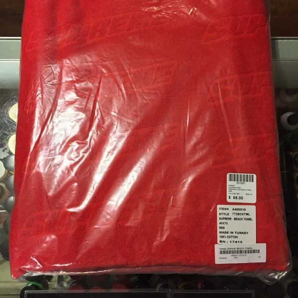 2018 Sup Debossed Logo Beach Towel Red