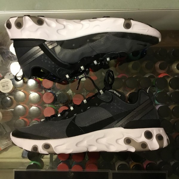 2018 Nike React Element 87 Anthracite Black Youth