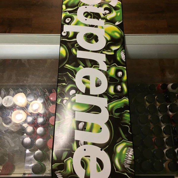 2018 Sup Skull Pile Deck Black Open Packaged