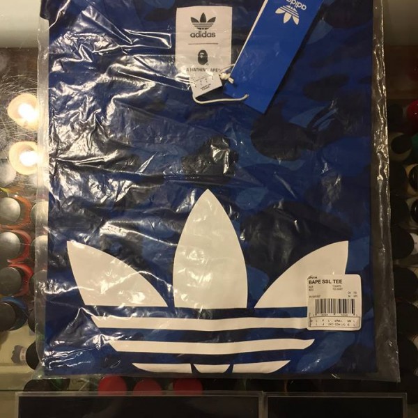 2018 Bape Adidas SSL Blue Camo Tee