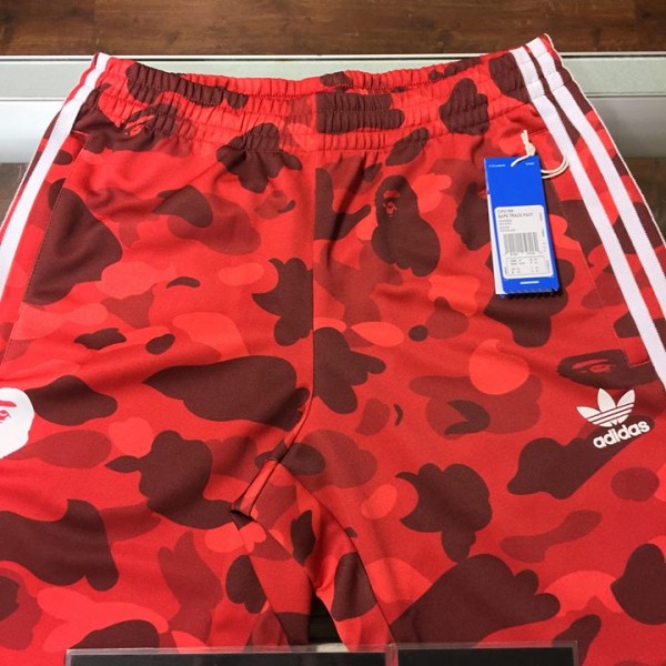 2018 Bape Adidas Raw Red Track Pants