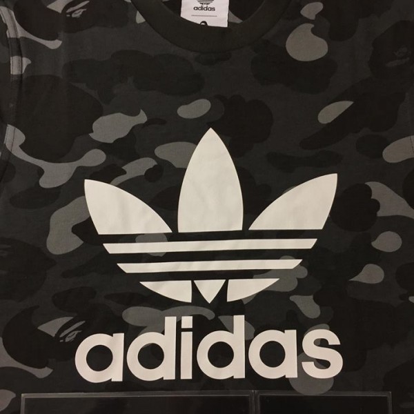 2018 Bape Adidas SSL Cinder Black Camo Tee