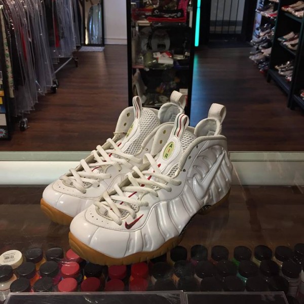 2015 Nike Foamposite Pro Gucci White 