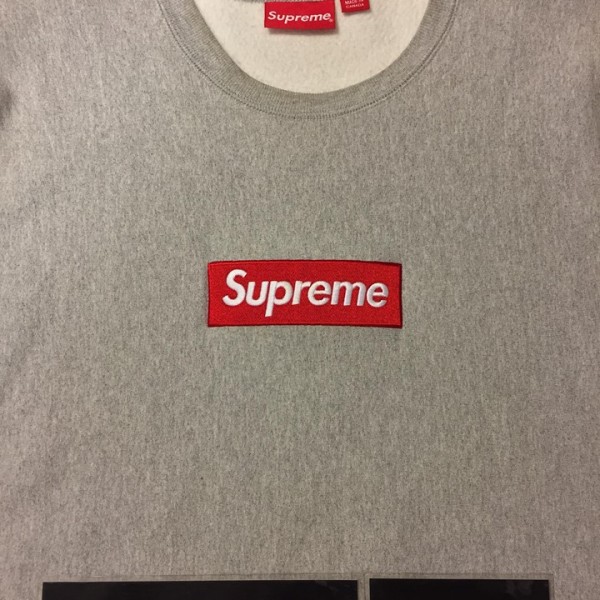 2015 Box Logo Crewneck Sweatshirt Heather Grey