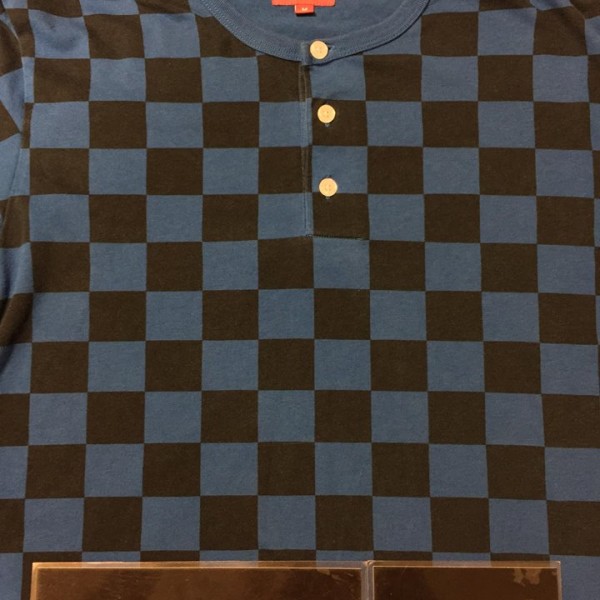2013 Checkered Henley Tee Blue