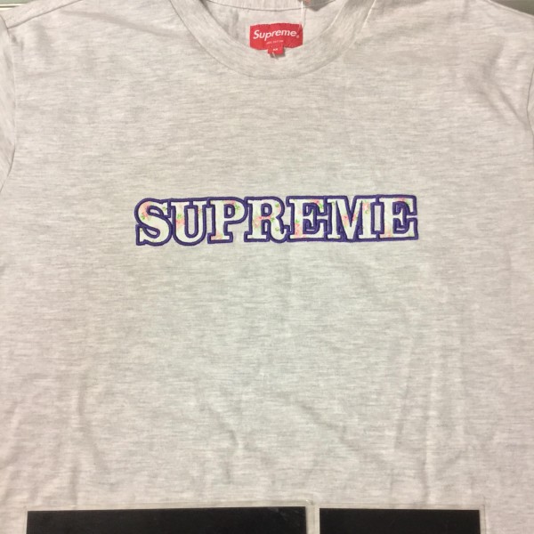 2018 Sup Floral Logo Tee Ash Grey