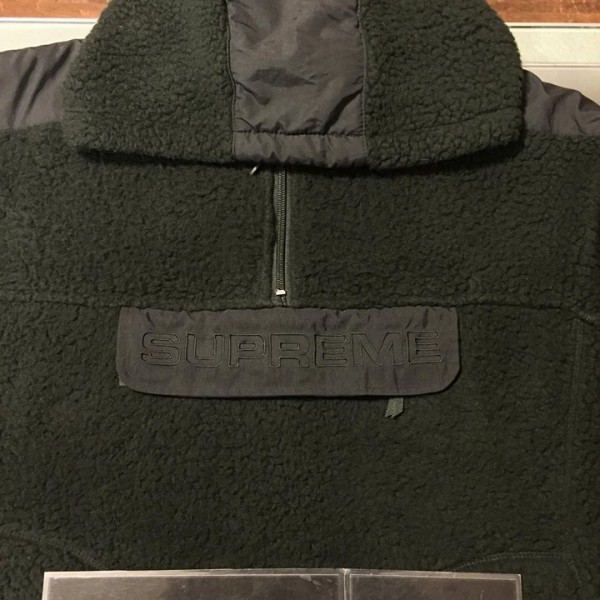 2017 Sup Polartec Fleece Hooded Half Zip Pullover Black