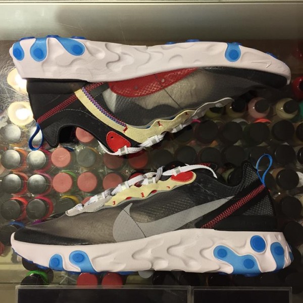 2018 Nike React Element 87 Dark Grey Photo Blue 