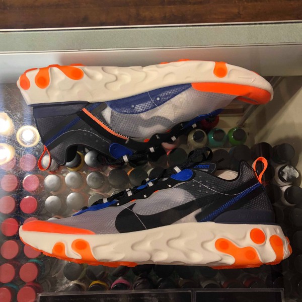 2018 Nike React Element 87 Thunder Blue Total Orange