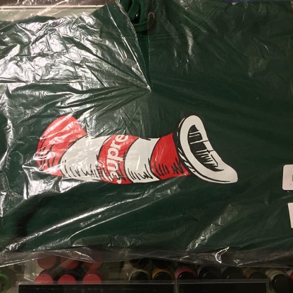 2018 Sup Cat in the Hat Hooded Sweatshirt Dark Green