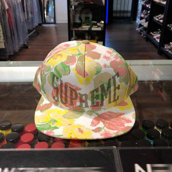 2018 Sup Floral 5 Panel Cap White