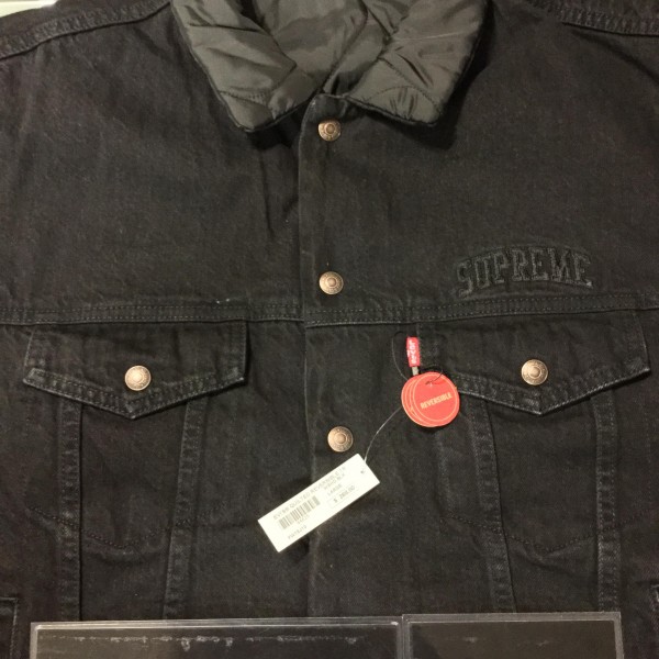 2018 Sup Levi's Quilted Reversible Trucker Jacket Washed Black