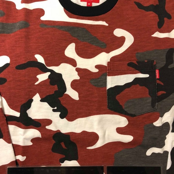 2018 Sup Pocket Long Sleeve Tee Red Camo