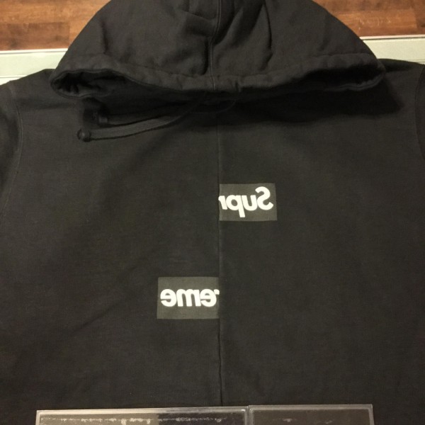 2018 Comme des Garcons CDG Box Logo Hooded Sweatshirt Black