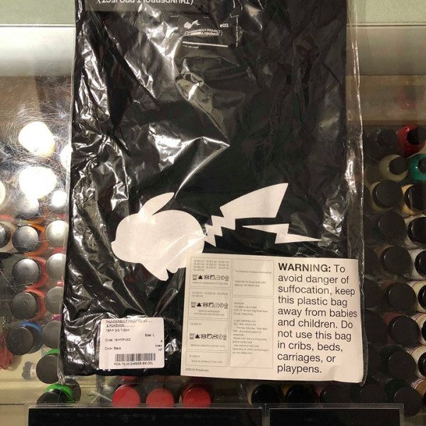 2018 Thunderbolt Project By Fragment & Pokemon Short Sleeve Tee Black