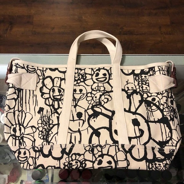 2018 Takashi Murakami Canvas Flower Canvas Tote Bag 