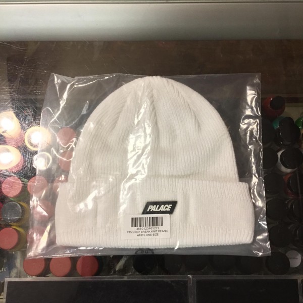 2018 Palace Break Knit Beanie White 