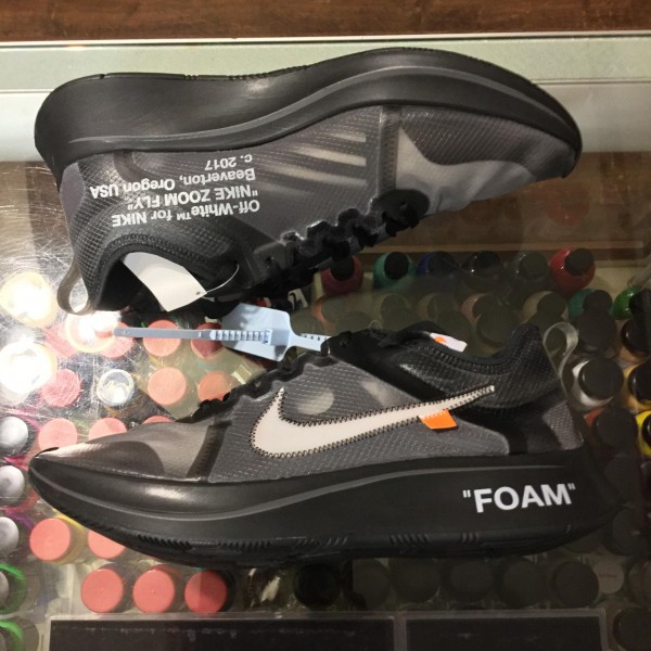 2018 Nike The 10 Off White Zoom Fly Youth Black Silver Men