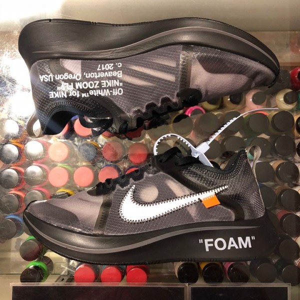 2018 Nike The 10 Off White Zoom Fly Youth Black Silver Youth