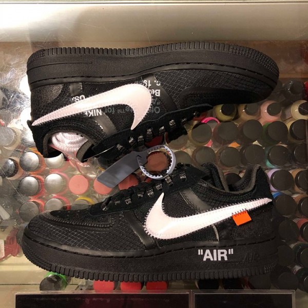 2018 Nike The 10 Off White  Air Force 1 Low Black Youth 