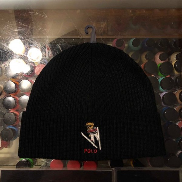 2018 Ralph Lauren Polo Bear Ski Beanie Black 