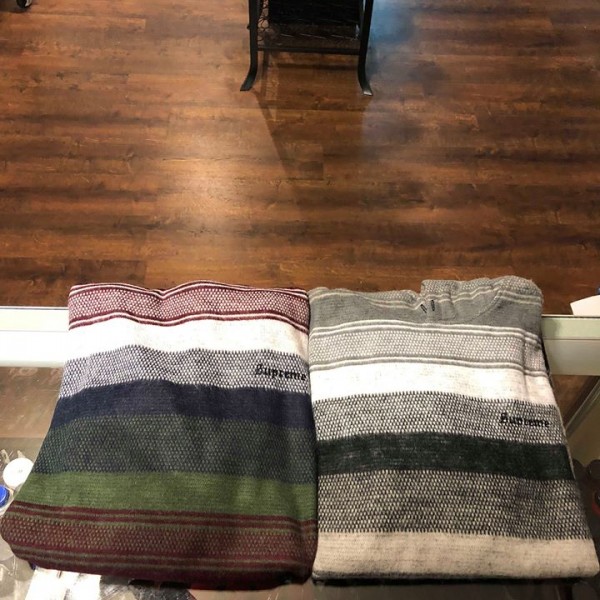 2018 Sup Knit Stripe Hooded L/S Top