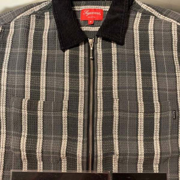2018 Sup Plaid Thermal Zip Shirt Black