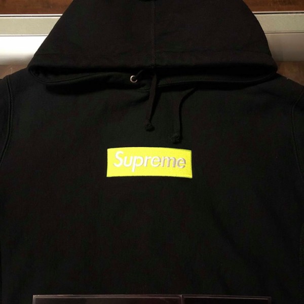 2017 Sup Box Logo Hooded Sweatshirt Black