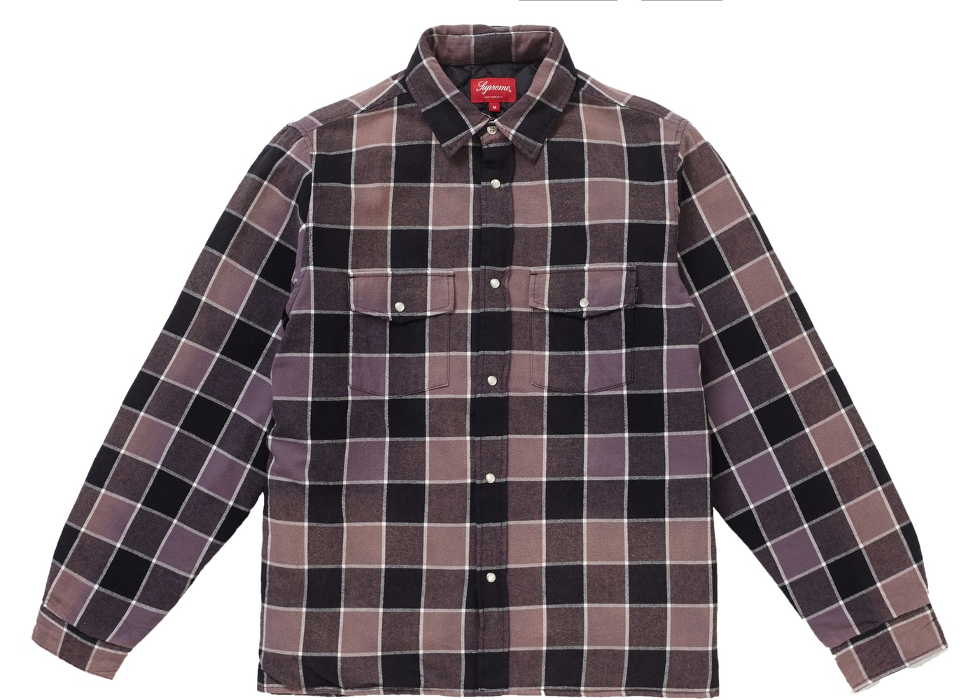2018 Supreme Quilted Faded Plaid Shirt Black | Jwong Boutique