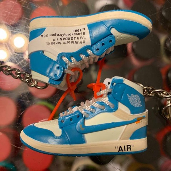 2018 The 10 Nike Air Jordan I Off White High University UNC Blue 3D Keychain