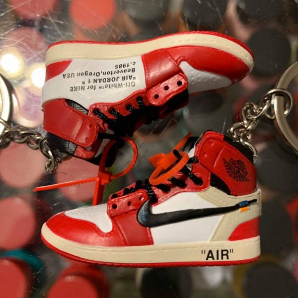 2018 The 10 Nike Air Jordan I Off White High Chicago 3D Keychain