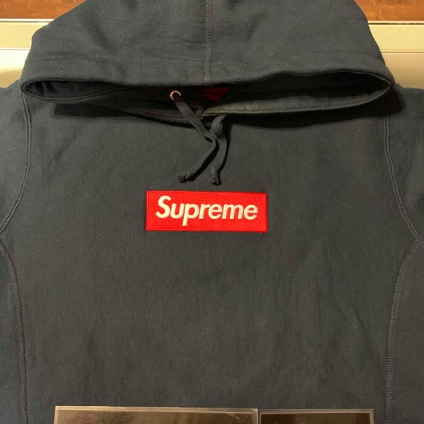 2016 Box Logo Hooded Sweatshirt Navy