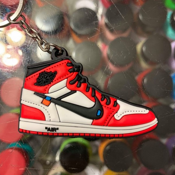 2018 The 10 Nike Air Jordan I Off White High Chicago 2D Keychain