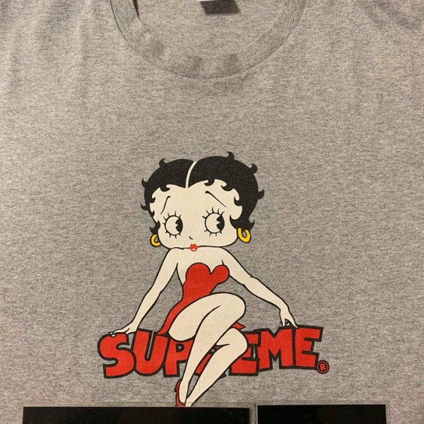2016 Sup Sticker Betty Boop Tee Heather Grey